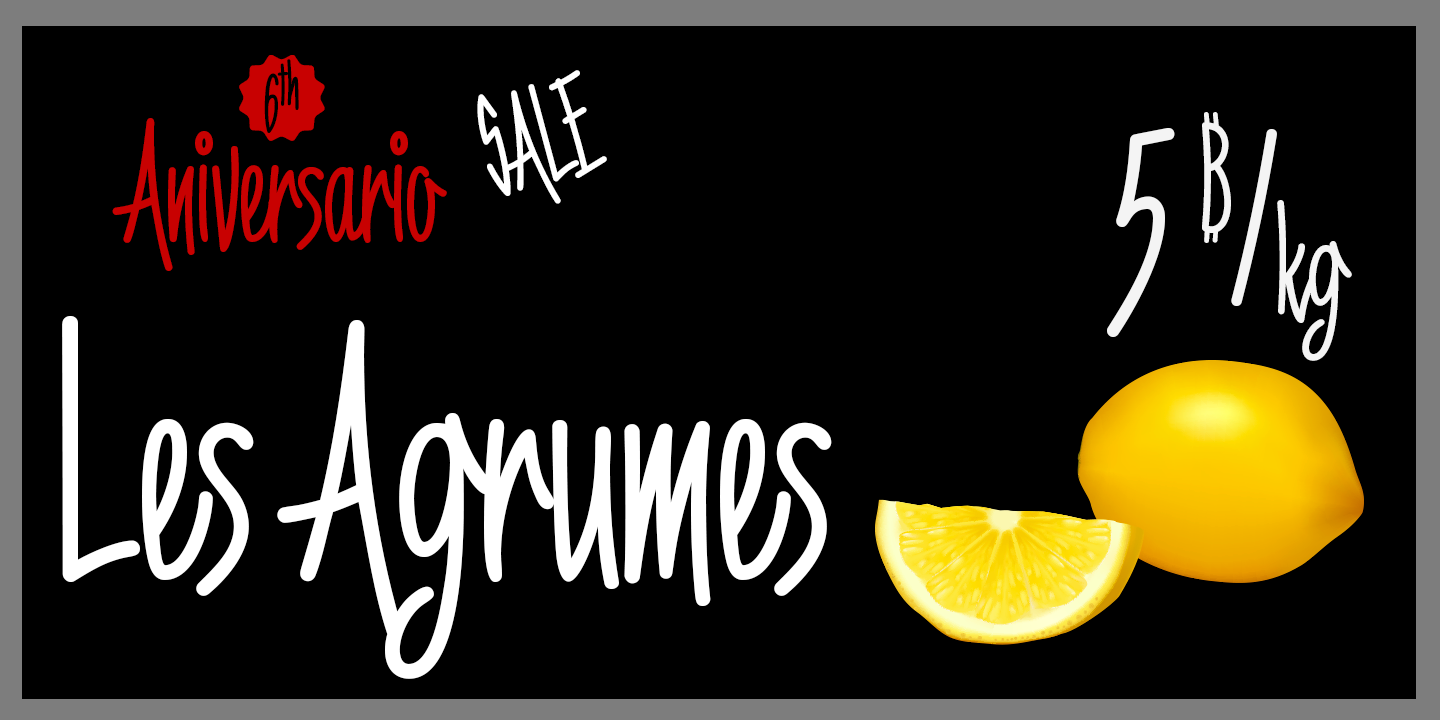 フォント 6th Aniversario